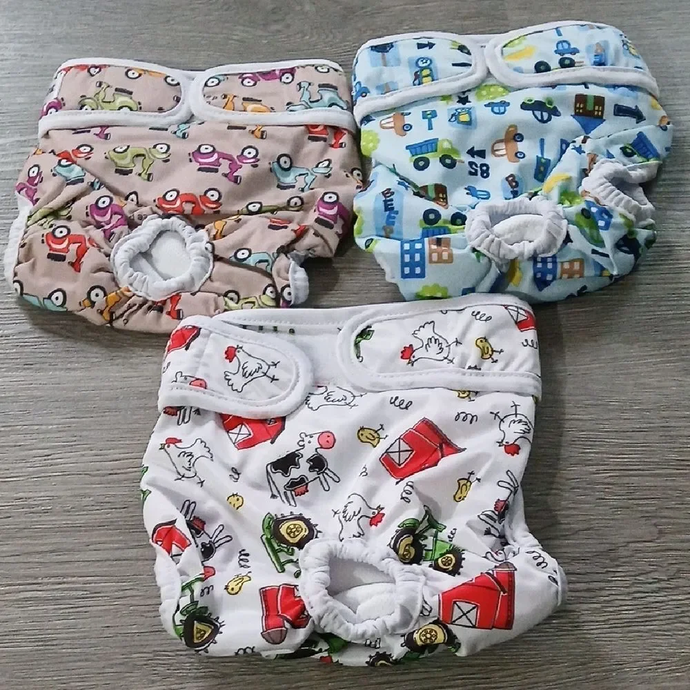 Jeworth Set of 3 Female Reusable Dog Diapers Sz M   Waist 12_15